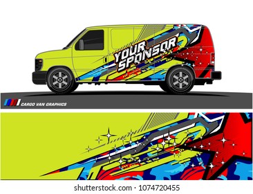 Cargo van graphic vector. abstract star shape with modern camouflage design for vehicle vinyl wrap 
