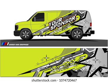 Cargo van graphic vector. abstract star shape with modern camouflage design for vehicle vinyl wrap 
