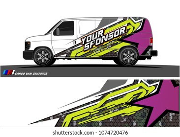 Cargo van graphic vector. abstract star shape with modern camouflage design for vehicle vinyl wrap 
