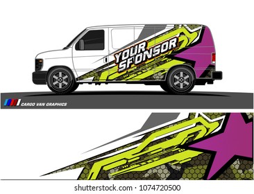 Cargo van graphic vector. abstract star shape with modern camouflage design for vehicle vinyl wrap 
