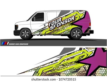 Cargo van graphic vector. abstract star shape with modern camouflage design for vehicle vinyl wrap 
