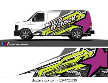 Cargo van graphic vector. abstract star shape with modern camouflage design for vehicle vinyl wrap 
