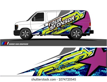 Cargo van graphic vector. abstract star shape with modern camouflage design for vehicle vinyl wrap 
