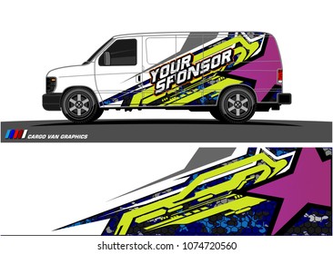 Cargo van graphic vector. abstract star shape with modern camouflage design for vehicle vinyl wrap 
