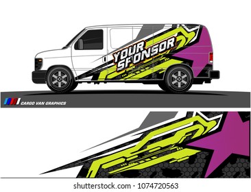 Cargo van graphic vector. abstract star shape with modern camouflage design for vehicle vinyl wrap 

