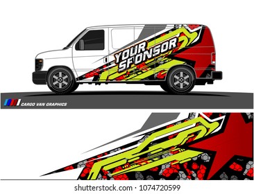 Cargo van graphic vector. abstract star shape with modern camouflage design for vehicle vinyl wrap 
