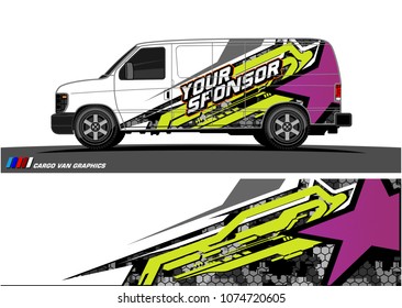 Cargo van graphic vector. abstract star shape with modern camouflage design for vehicle vinyl wrap 
