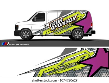 Cargo van graphic vector. abstract star shape with modern camouflage design for vehicle vinyl wrap 
