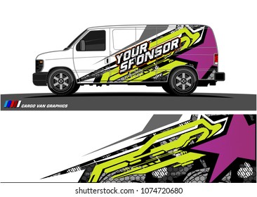 Cargo van graphic vector. abstract star shape with modern camouflage design for vehicle vinyl wrap 
