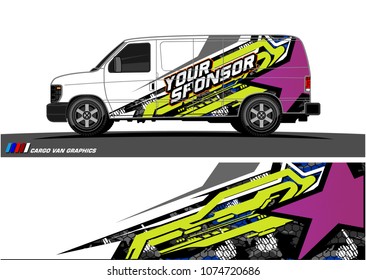 Cargo van graphic vector. abstract star shape with modern camouflage design for vehicle vinyl wrap 
