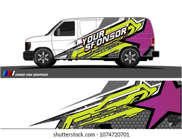 Cargo van graphic vector. abstract star shape with modern camouflage design for vehicle vinyl wrap 
