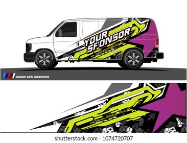 Cargo van graphic vector. abstract star shape with modern camouflage design for vehicle vinyl wrap 
