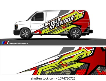 Cargo van graphic vector. abstract star shape with modern camouflage design for vehicle vinyl wrap 
