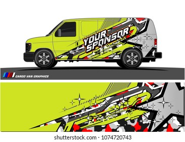 Cargo van graphic vector. abstract star shape with modern camouflage design for vehicle vinyl wrap 
