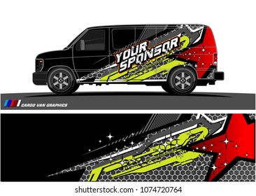 Cargo van graphic vector. abstract star shape with modern camouflage design for vehicle vinyl wrap 

