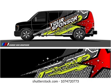 Cargo van graphic vector. abstract star shape with modern camouflage design for vehicle vinyl wrap 
