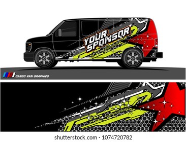 Cargo van graphic vector. abstract star shape with modern camouflage design for vehicle vinyl wrap 
