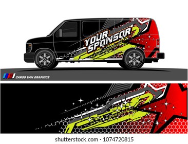 Cargo van graphic vector. abstract star shape with modern camouflage design for vehicle vinyl wrap 
