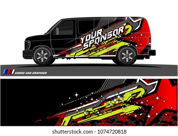 Cargo van graphic vector. abstract star shape with modern camouflage design for vehicle vinyl wrap 

