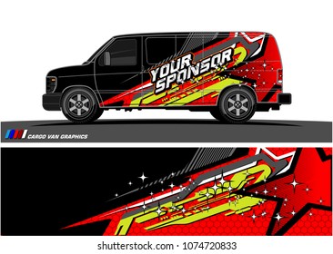 Cargo van graphic vector. abstract star shape with modern camouflage design for vehicle vinyl wrap 

