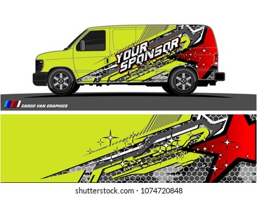 Cargo van graphic vector. abstract star shape with modern camouflage design for vehicle vinyl wrap 
