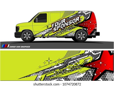 Cargo van graphic vector. abstract star shape with modern camouflage design for vehicle vinyl wrap 
