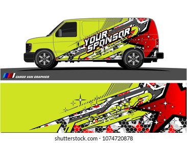Cargo van graphic vector. abstract star shape with modern camouflage design for vehicle vinyl wrap 
