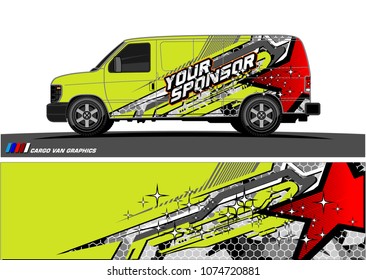 Cargo van graphic vector. abstract star shape with modern camouflage design for vehicle vinyl wrap 
