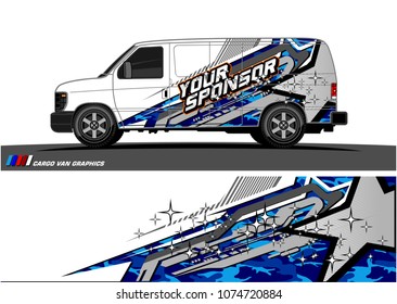 Cargo van graphic vector. abstract star shape with modern camouflage design for vehicle vinyl wrap 
