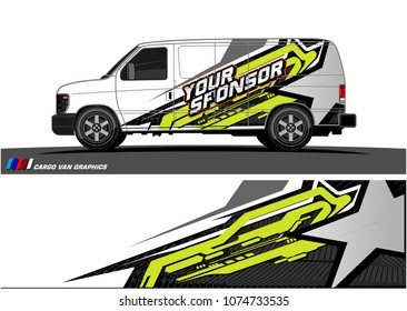 Cargo van graphic vector. abstract star shape with grunge background design for vehicle vinyl wrap 
