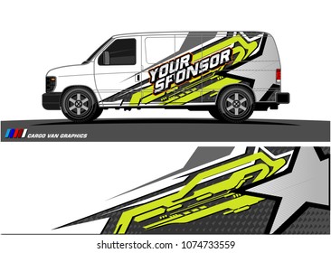 Cargo van graphic vector. abstract star shape with grunge background design for vehicle vinyl wrap 
