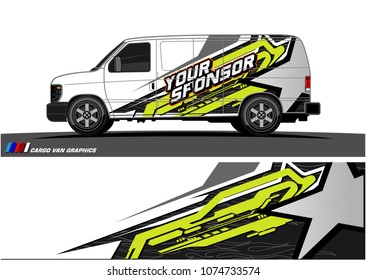 Cargo van graphic vector. abstract star shape with grunge background design for vehicle vinyl wrap 
