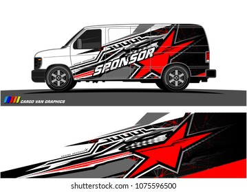 Cargo van graphic vector. abstract star shape with modern camouflage design for vehicle vinyl wrap