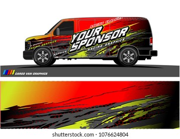 
Cargo van graphic vector. abstract racing shape with modern camouflage design for vehicle vinyl wrap 
