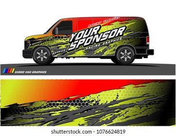 
Cargo van graphic vector. abstract racing shape with modern camouflage design for vehicle vinyl wrap 
