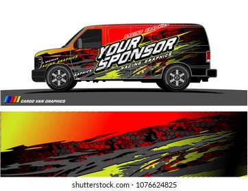 
Cargo van graphic vector. abstract racing shape with modern camouflage design for vehicle vinyl wrap 
