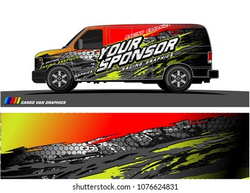 
Cargo van graphic vector. abstract racing shape with modern camouflage design for vehicle vinyl wrap 
