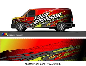 
Cargo van graphic vector. abstract racing shape with modern camouflage design for vehicle vinyl wrap 
