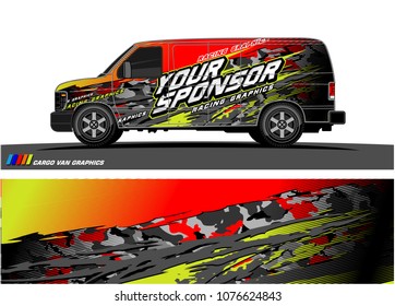 
Cargo van graphic vector. abstract racing shape with modern camouflage design for vehicle vinyl wrap 
