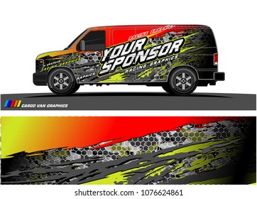 
Cargo van graphic vector. abstract racing shape with modern camouflage design for vehicle vinyl wrap 
