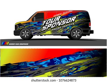 
Cargo van graphic vector. abstract racing shape with modern camouflage design for vehicle vinyl wrap 
