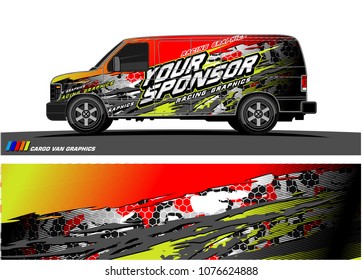 
Cargo van graphic vector. abstract racing shape with modern camouflage design for vehicle vinyl wrap 
