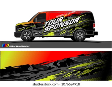
Cargo van graphic vector. abstract racing shape with modern camouflage design for vehicle vinyl wrap 
