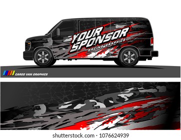 
Cargo van graphic vector. abstract racing shape with modern camouflage design for vehicle vinyl wrap 
