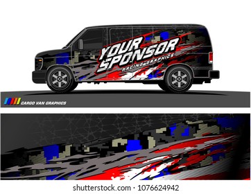 
Cargo van graphic vector. abstract racing shape with modern camouflage design for vehicle vinyl wrap 
