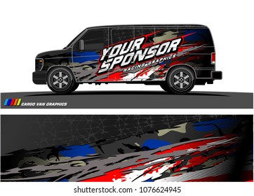 
Cargo van graphic vector. abstract racing shape with modern camouflage design for vehicle vinyl wrap 
