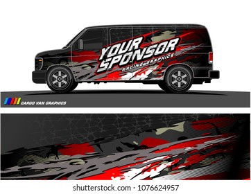 
Cargo van graphic vector. abstract racing shape with modern camouflage design for vehicle vinyl wrap 
