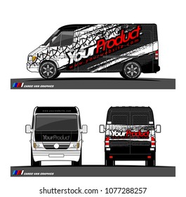 Cargo van graphic vector. abstract racing grunge background design for vehicle vinyl wrap 