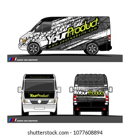 Cargo van graphic vector. abstract grunge background design for vehicle vinyl wrap 