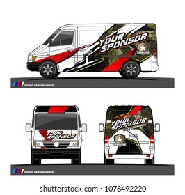 Cargo van graphic vector. abstract racing shape with modern camouflage design for vehicle vinyl wrap 
